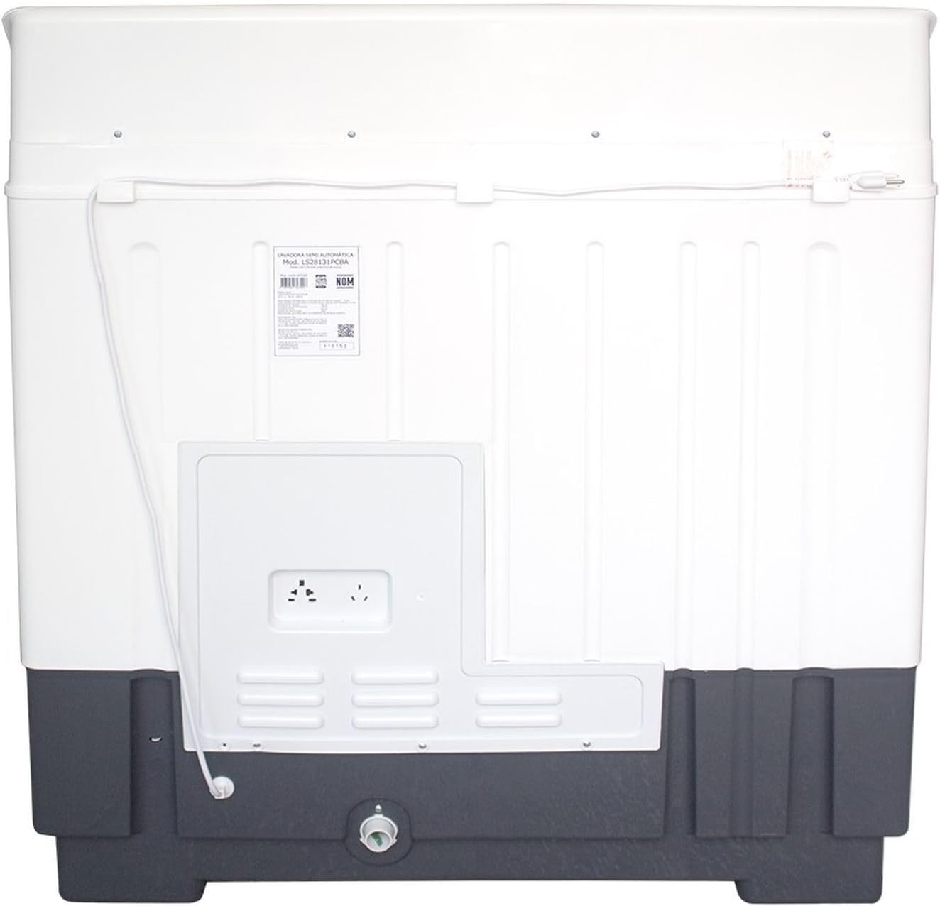 Lavadora Semiautomática Dace 28 Kilos Doble Tina Carga Superior Blanca, Mod. LS28131PCBA