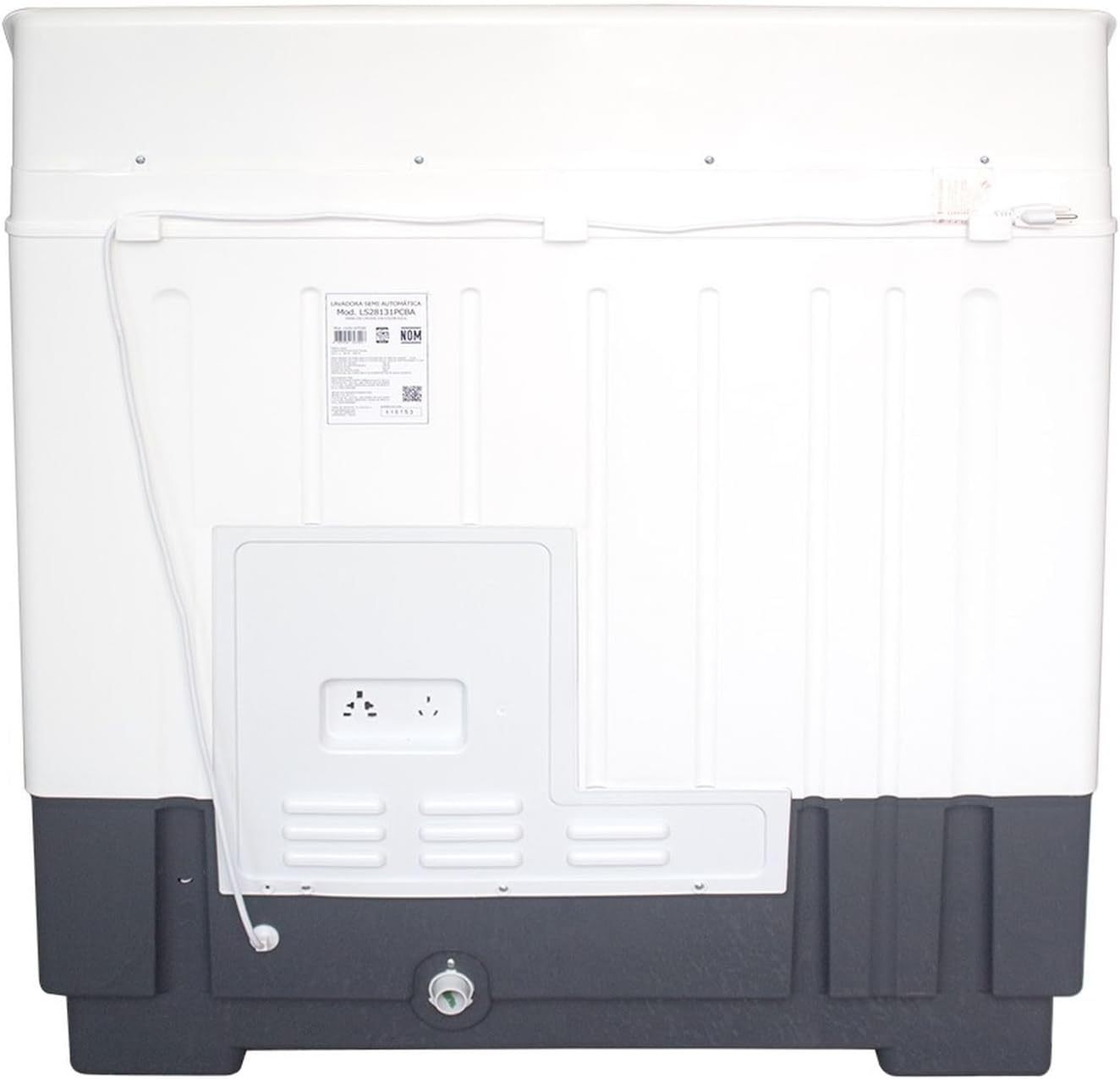 Lavadora Semiautomática Dace 28 Kilos Doble Tina Carga Superior Blanca, Mod. LS28131PCBA