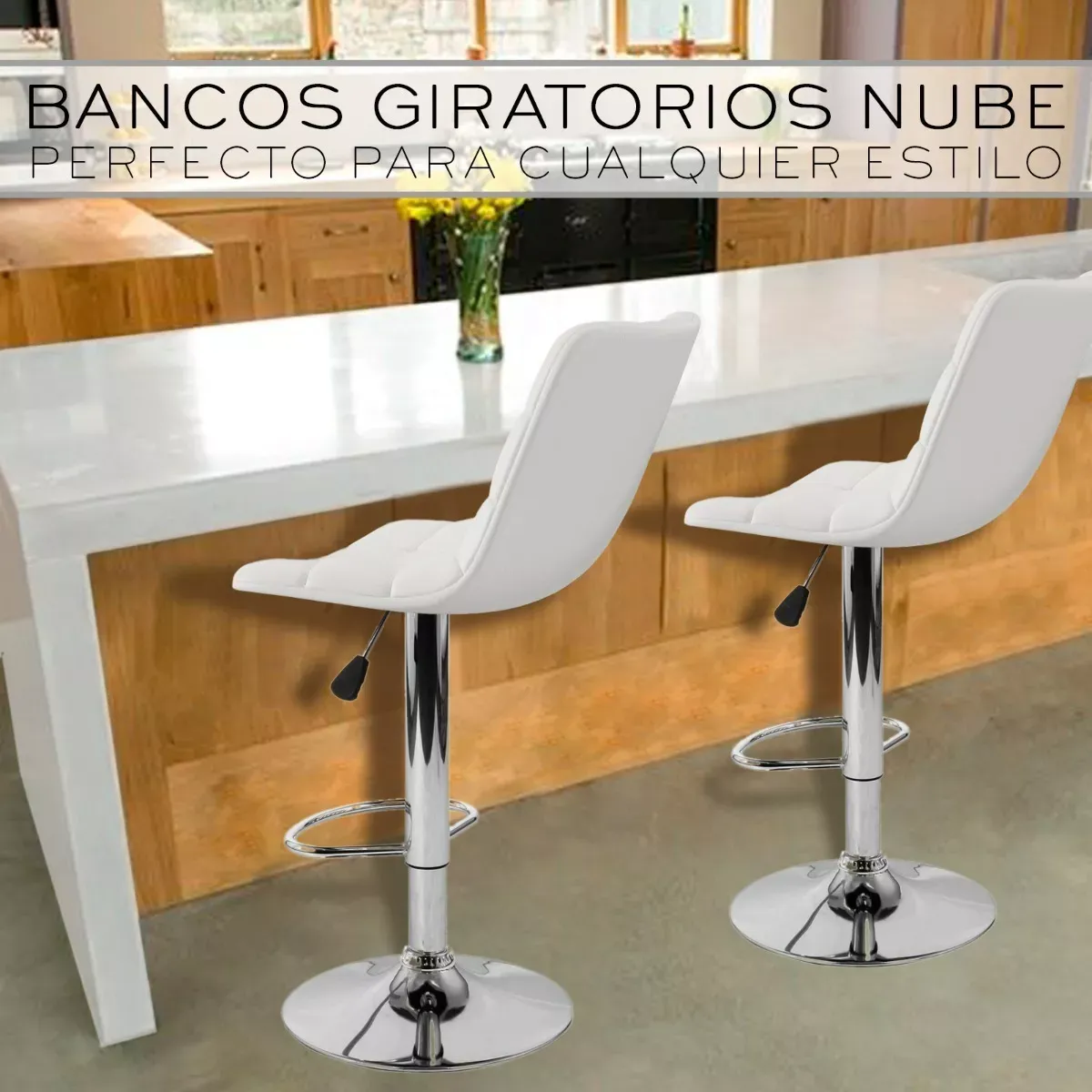 3pzs Bancos Con Respaldo Giratorios Para Barra Cocina Bar