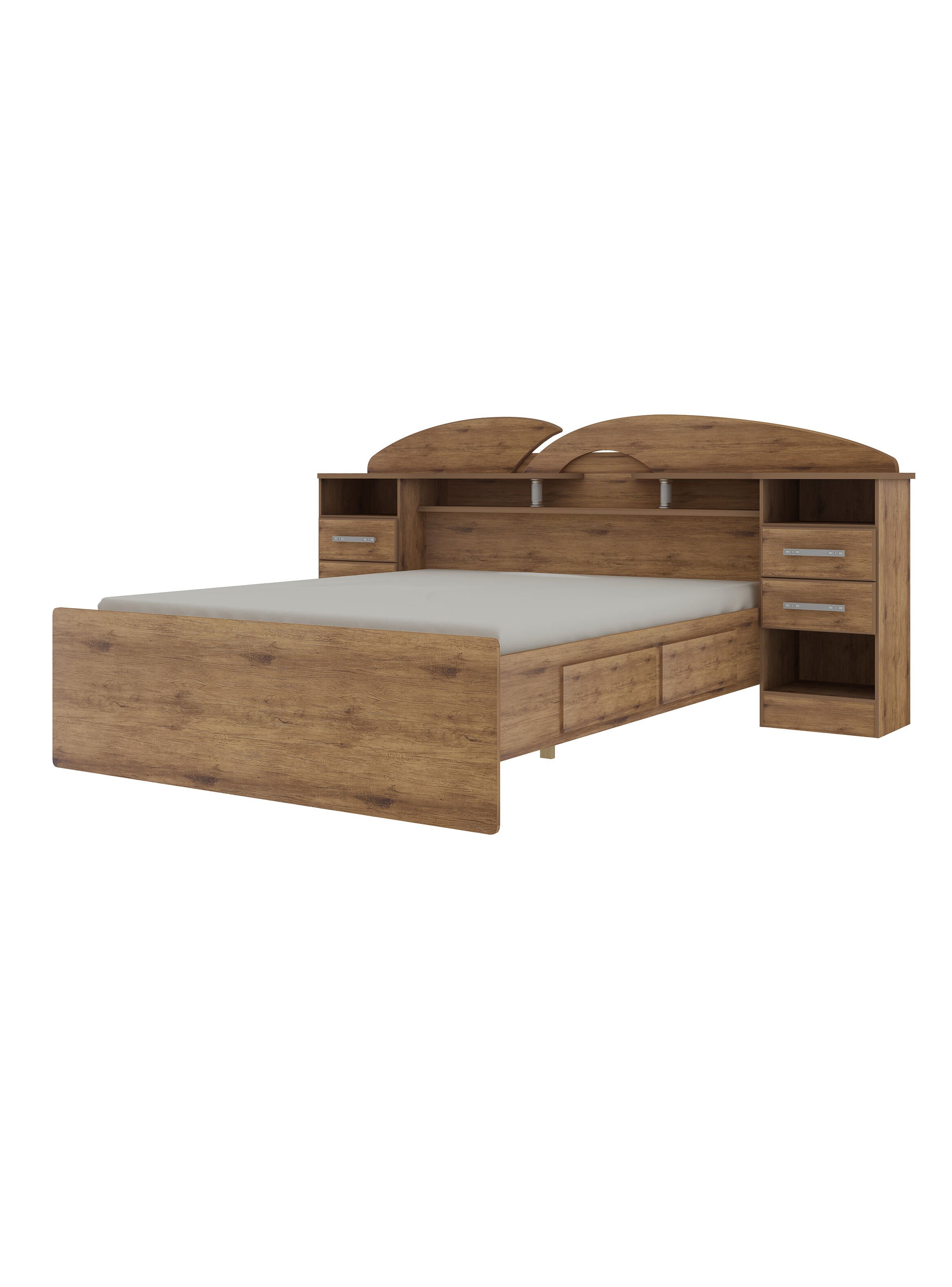 Cama Americana Elite 2 Plazas con Respaldo + Veladores