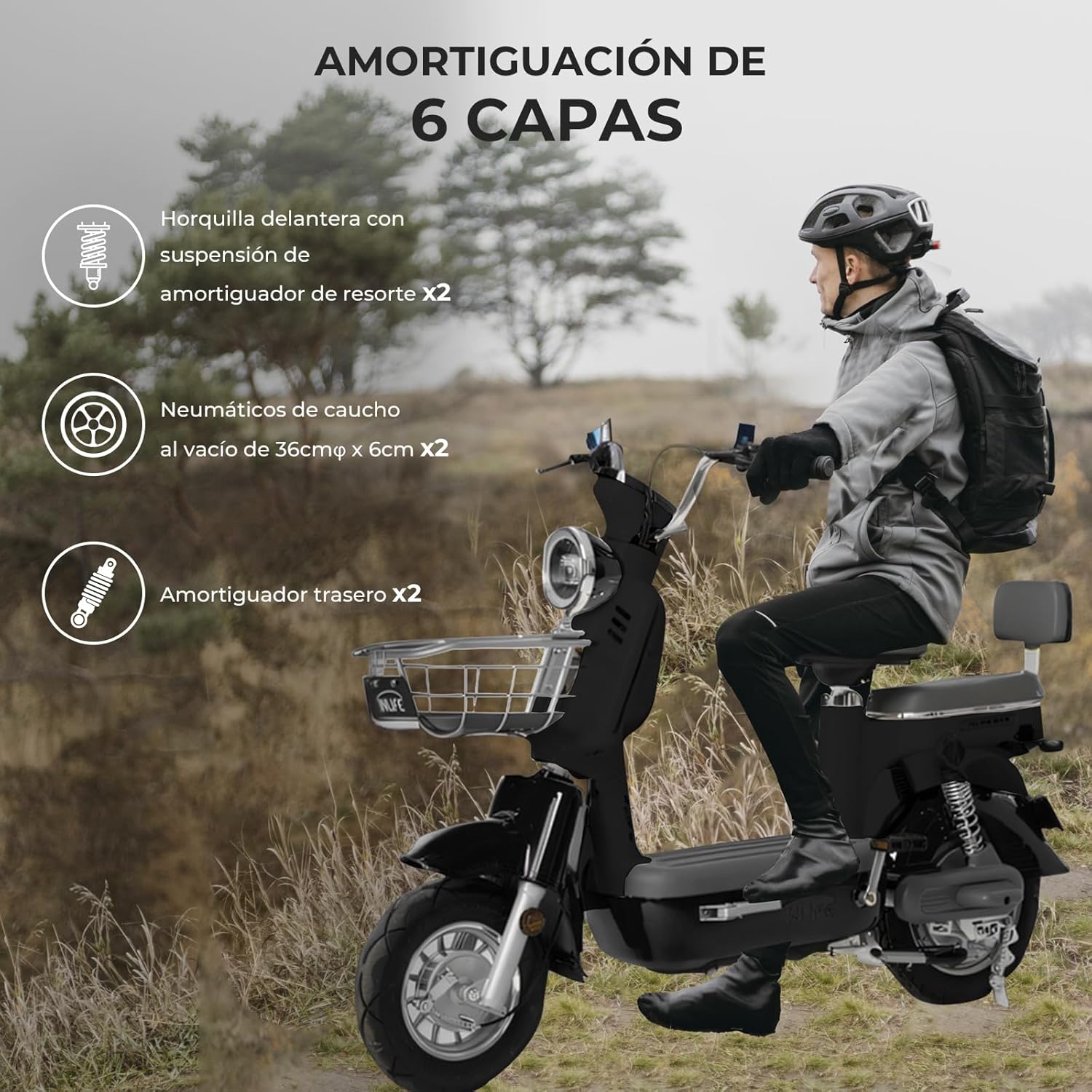 400W Bicicleta Eléctrica Potente, Bicicleta Electrica para Adultos de 40km/h, Rango de 60-70km Eike, Batería de Plomo de 48V/20Ah, Perfecto para Carreteras y Desplazamientos Diarios
