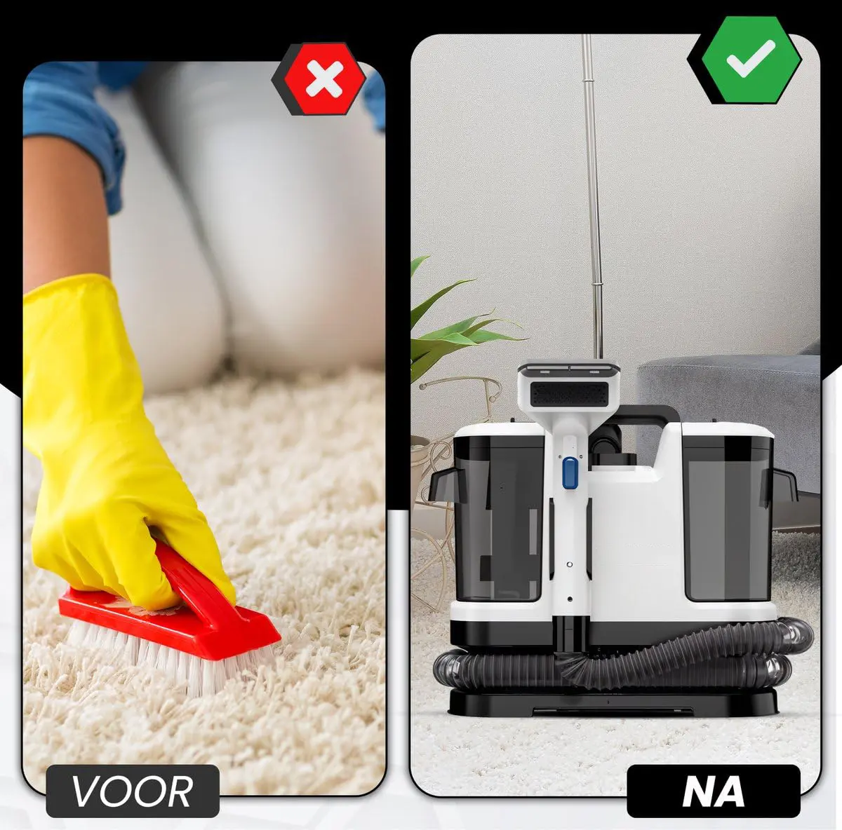 Aspiradora Lava Alfombra Tapicería De Inyección Succión 600w 18000pa, Máquina De Limpieza De Telas Para Sofá, Alfombra, Cortina Y Cama, Cepillo Profundo, Doble Tanque De Agua Blanco