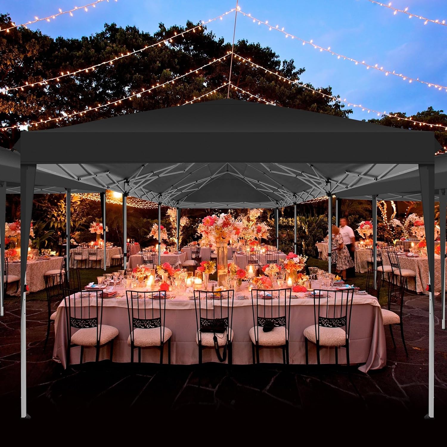COBIZI - Toldo desplegable de 10 x 20 Pulgadas con 6 Paredes Laterales, toldo Impermeable para Eventos al Aire última intervensión, UPF 50+ cenador portátil para Fiestas, Playa, Camping, Boda,