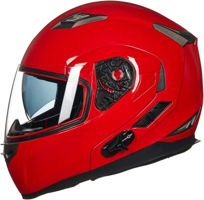 ILM - Casco de Motocicleta Modular Integrado con Bluetooth, con protección Solar para Mp3, Modelo 953/953 Pro