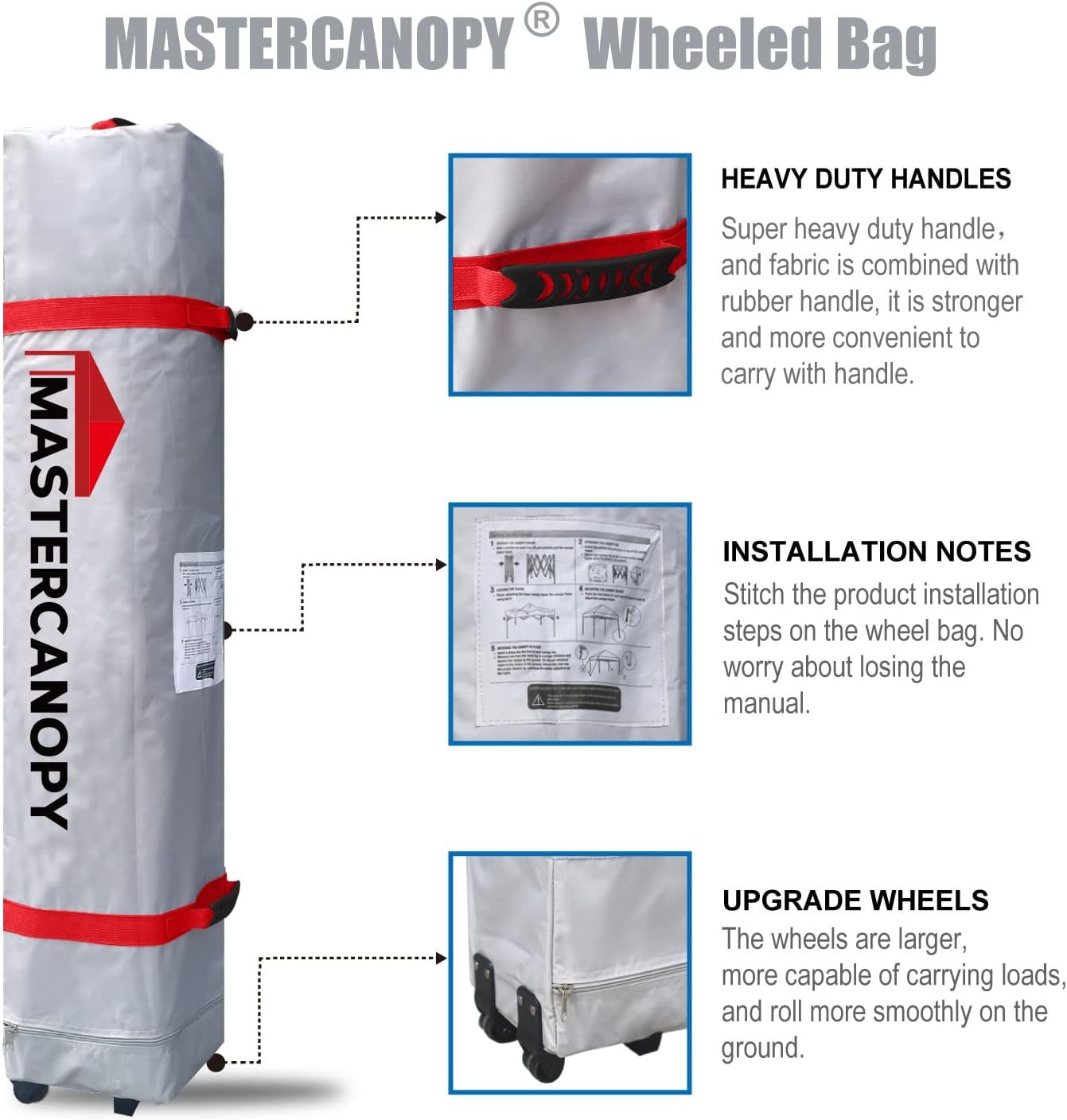 MASTERCANOPY - Tienda de campaña emergente Duradera con Bolsa Enrollable