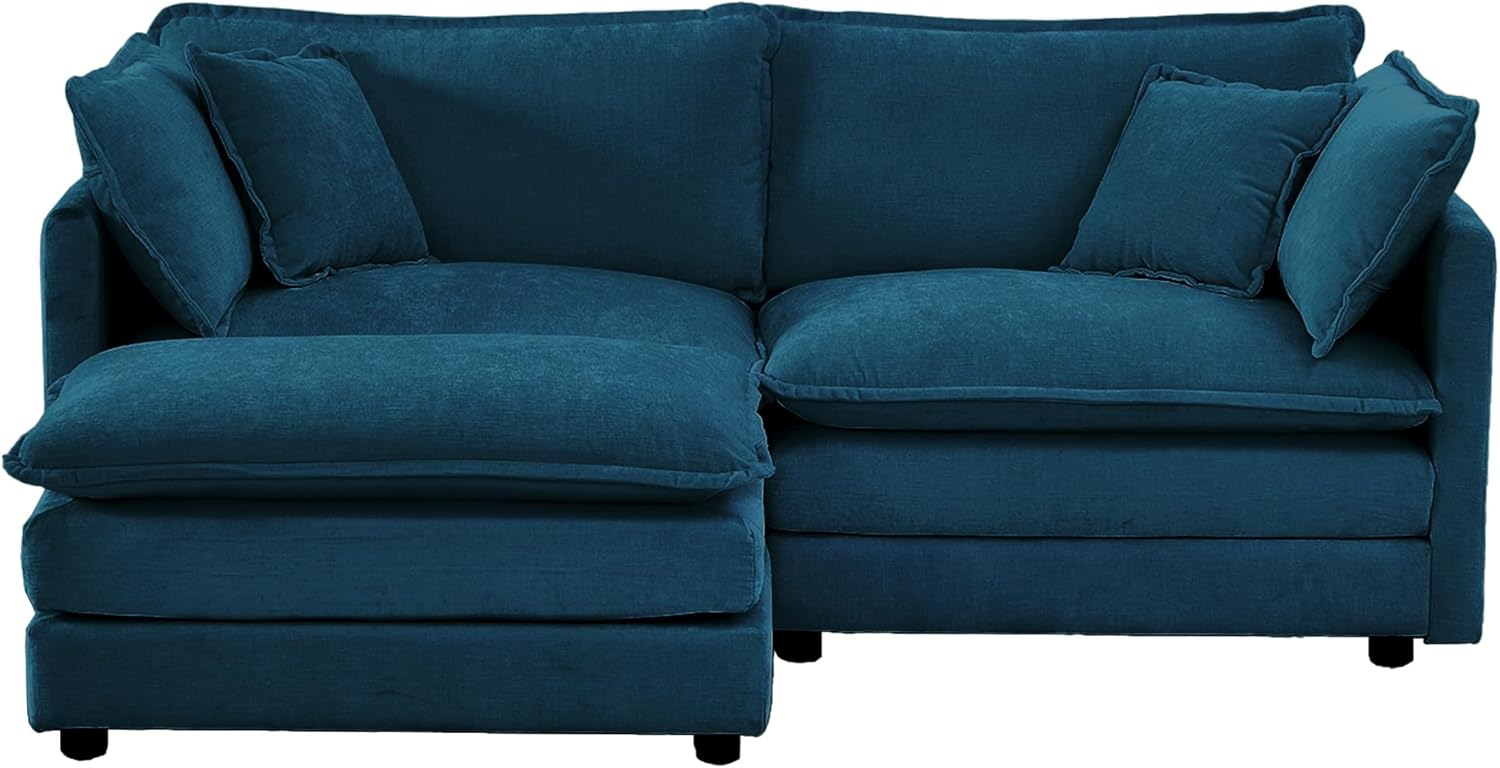 Neylory - Sofá de dos plazas con 2 almohadas para sala de estar, recámara, departamento, 2 plazas de felpilla para asiento profundo