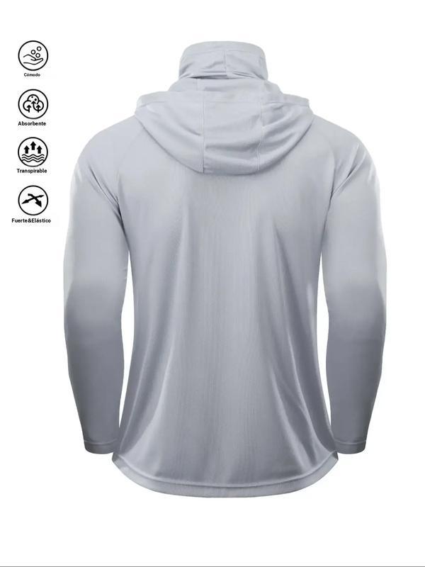 Men's Sun Protection Hoodie Set,FishingHoodiewithMask,Casual Breathable Fishing Jacket,Quick Dry Sportswear with Face Cover,SunProtectionFishingGear,Outdoor Adventure Clothing,Sportswear and Activewear