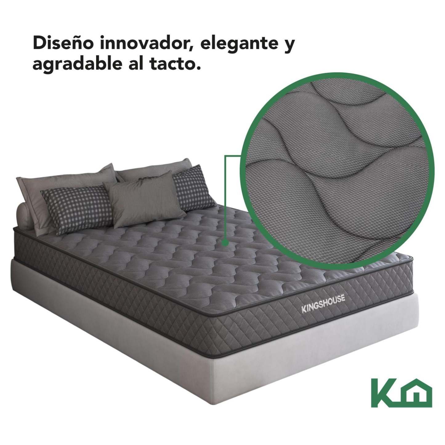 Colchon Matrimonial En Caja 15cm Alto KingsHouse blanco Kingshouse KHCESPMB