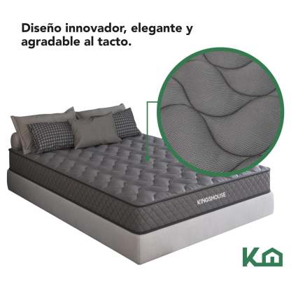 Colchon Matrimonial En Caja 15cm Alto KingsHouse blanco Kingshouse KHCESPMB
