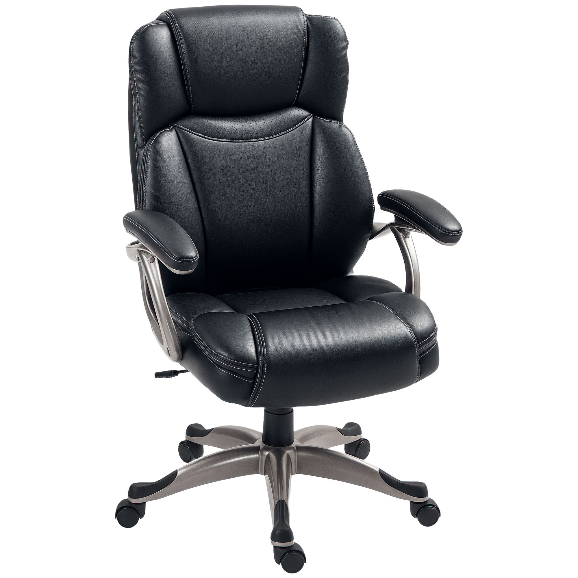 HOMCOM Silla de Oficina con Respaldo Alto, Silla de Ordenador Giratoria Inclinable