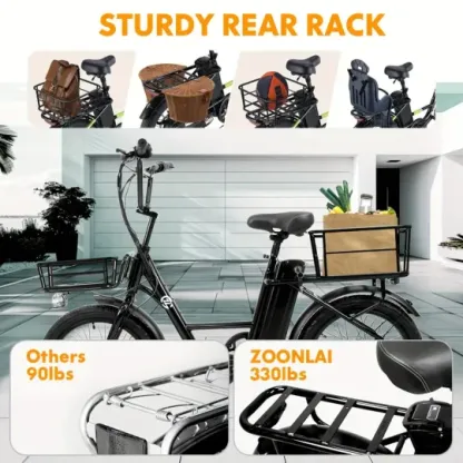 Bicicleta eléctrica para adultos con motor de 750 W, bicicleta eléctrica de carga de 20 MPH, 32 millas de largo alcance, scooter eléctrico de movilidad para adultos, 48 V, 10 Ah, alta capacidad