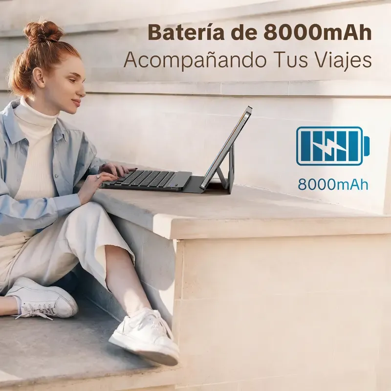 10.1 Inch Tablet | 8 Core Android 15.0 | 8GB RAM 256GB Storage | Dual Cameras | Bluetooth-compatible | Batería 10000mAh | WiFi 5G |