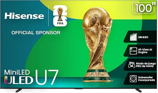 [Envío gratis]📺 Hisense Televisor QLED QD6S 65",75'',85'' ，100''4K Smart Fire TV | AI 4K Upscaler, Dolby Vision·Atmos, Modo Ocular y Game Mode Plus, Patrocinador Oficial Copa Mundial FIFA 2026™