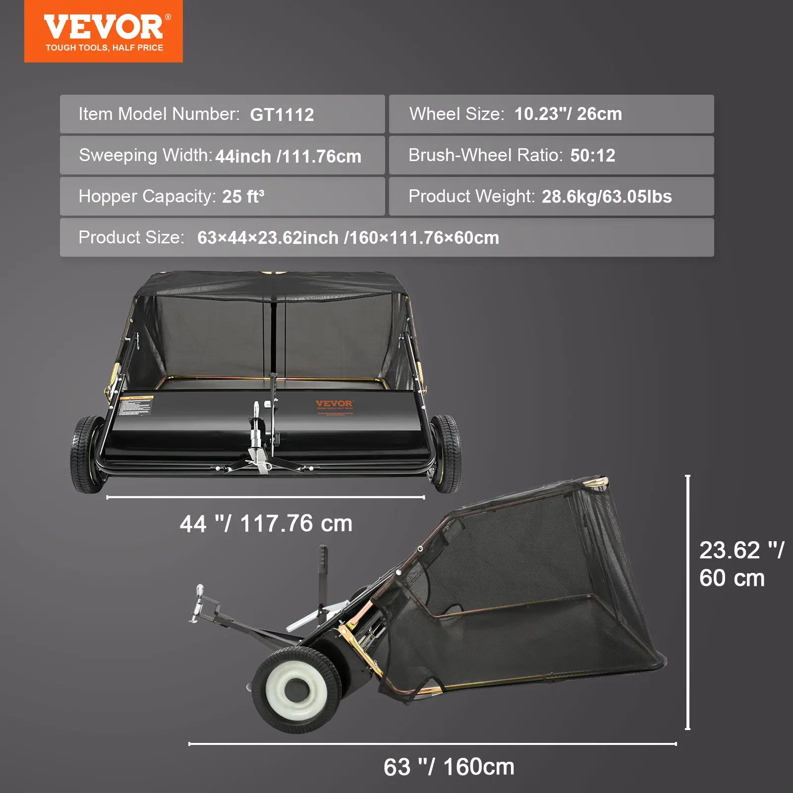 Barredora Manual de Césped 21" con Bolsa Recolectora | Limpieza Fácil de Hojas y Pasto
