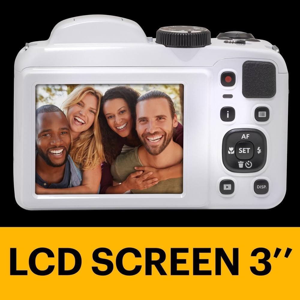 KODAK PIXPRO AZ255-RD Cámara Digital de 16 MP, Zoom óptico de 25 x 24 mm, Lente Gran Angular, estabilización óptica de Imagen, 1080P, Full HD, Video, cámara de vlogging LCD de 3 Pulgadas (Rojo)