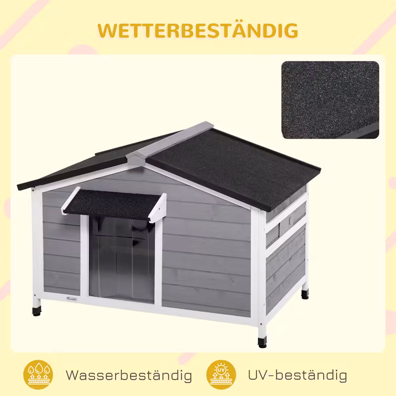casa para perros de madera  , resistente a  , techo de  ,   extraíble, 109 cm x 79 cm x 72 cm,   +   Detalles del producto 5