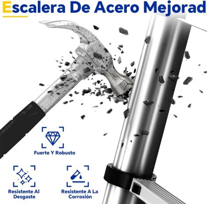 Bowoshen Escalera Telescópica De 6.2 Metros Escalera De Aluminio Segura Y Protegida Antideslizante Multiusos Escalera Extensible 20.5 Pies, 330 Libras Capacidad