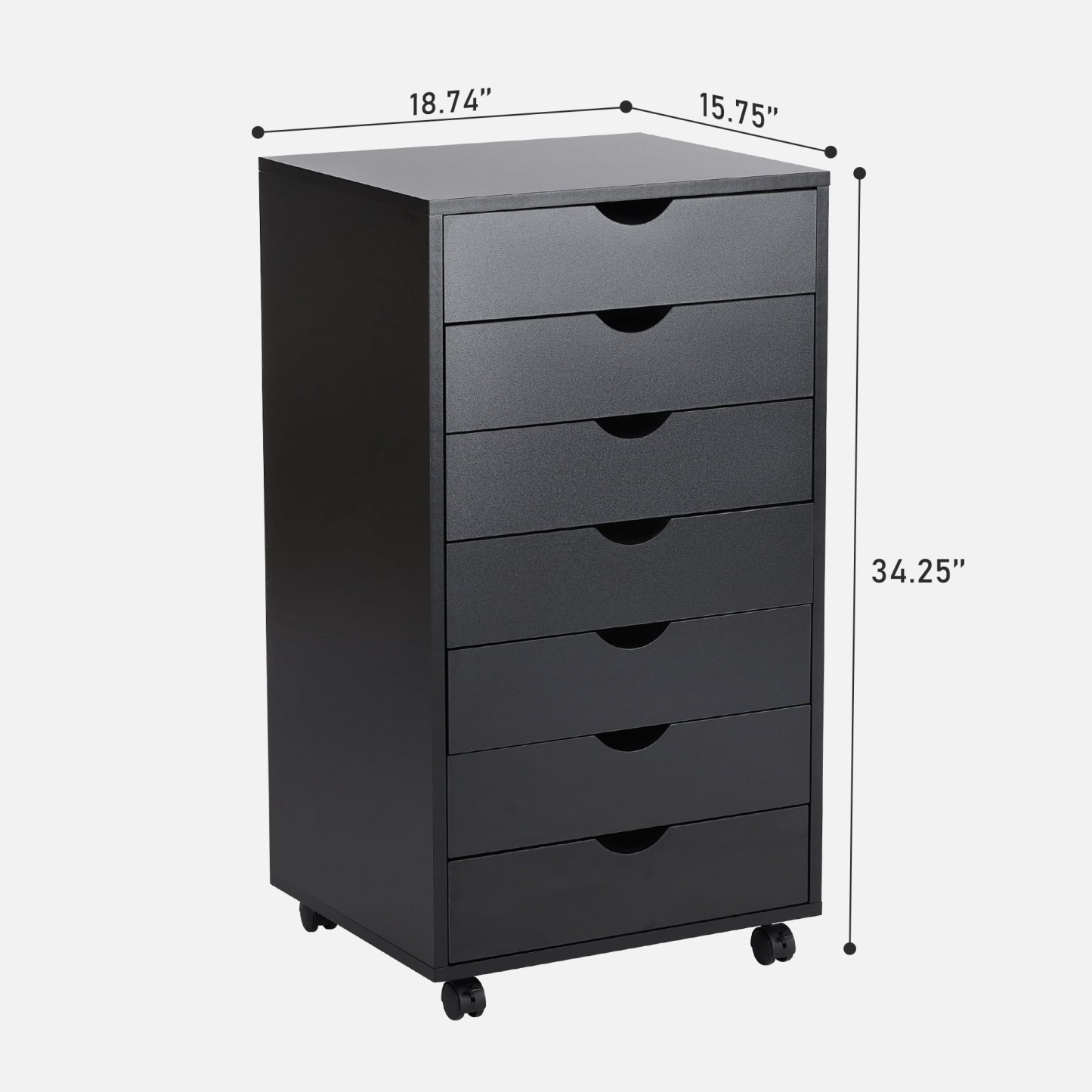 Cómoda EDX de 7 cajones: amplio armario de madera para organizar el dormitorio, el hogar y la oficina, color blanco