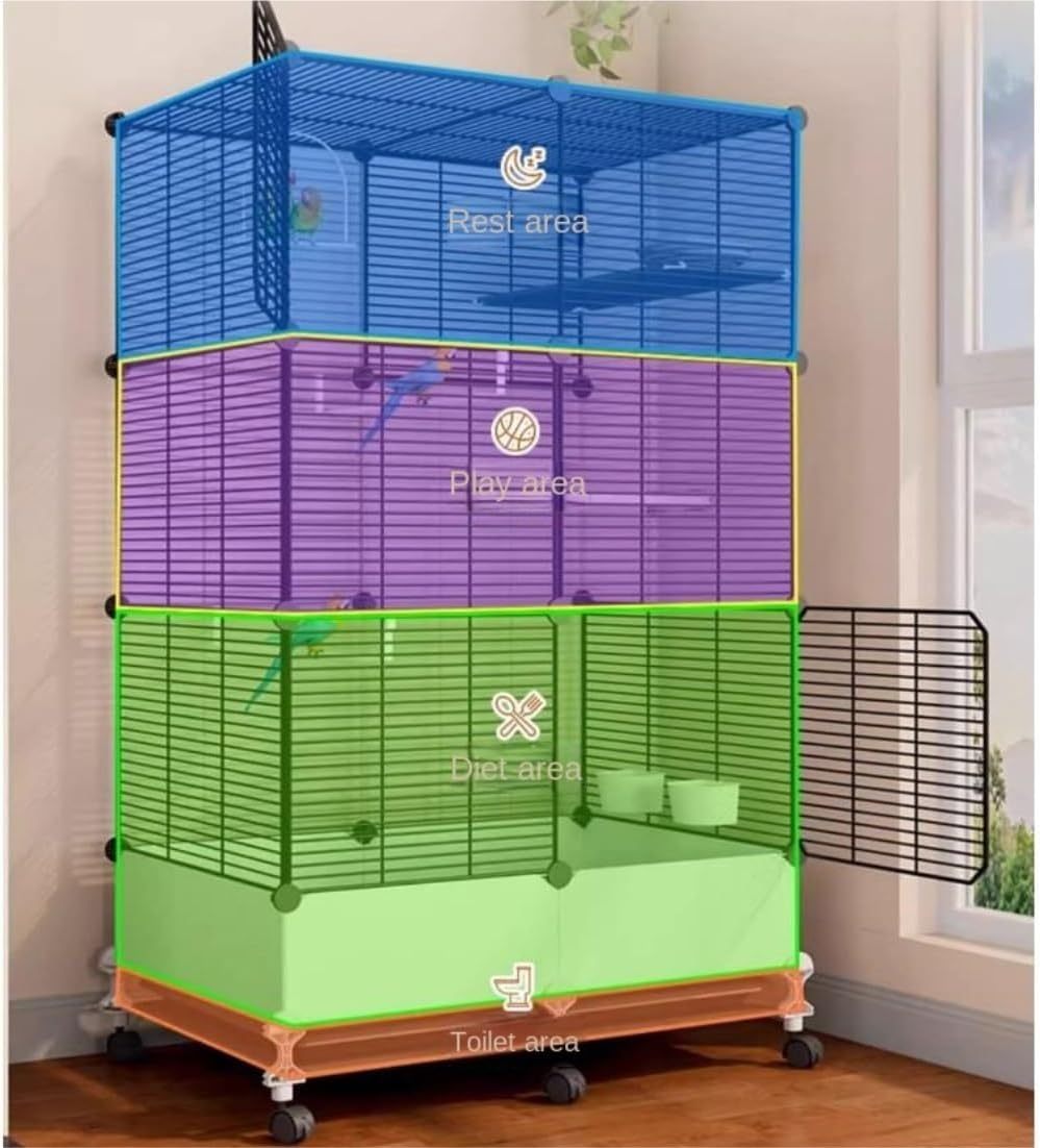 🐦 Jaula para Pájaros de Metal 54" con Ruedas | Jaula Alta para Loros y Aves Grandes | Diseño Resistente, Espaciosa y Fácil de Mover | Ideal para Hogar