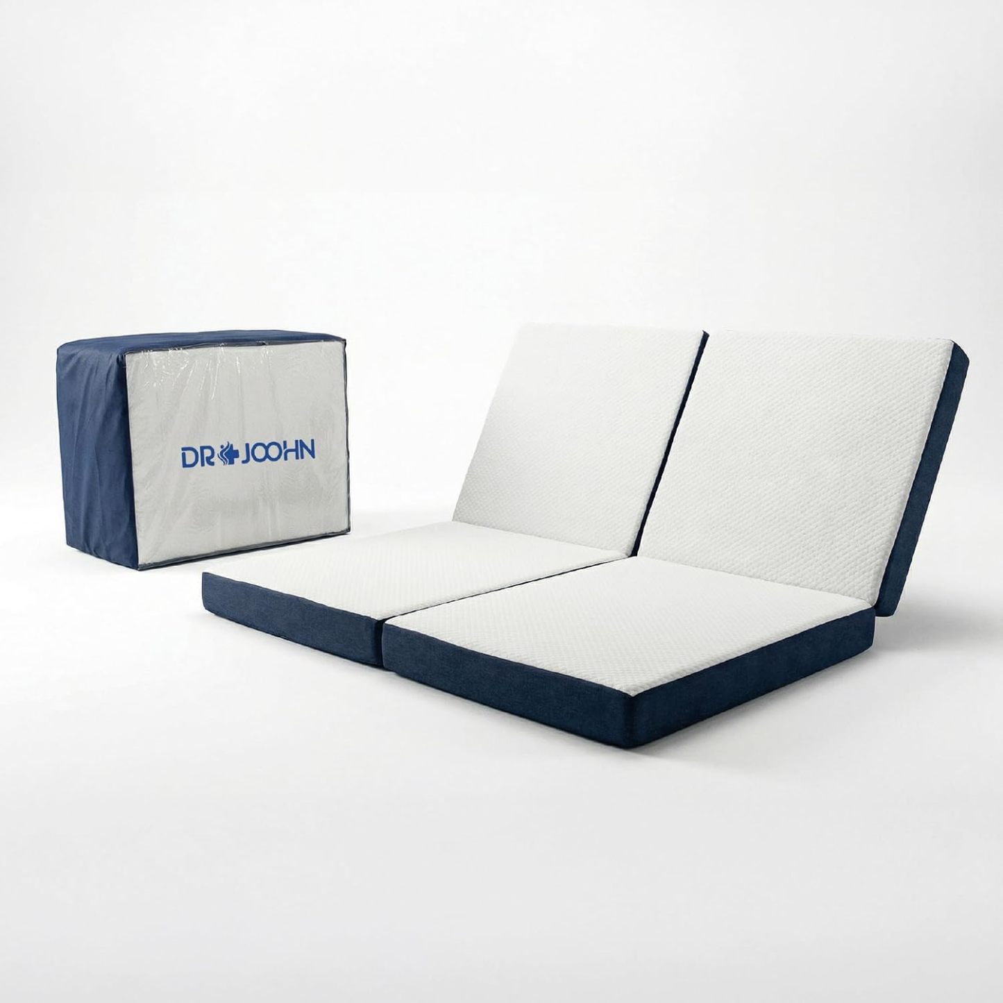 Colchón Plegable Matrimonial 190x135x10cm Portátil con Funda Extraíble de Algodón Poliéster Cómodo para Casa, Visitas y Viajes