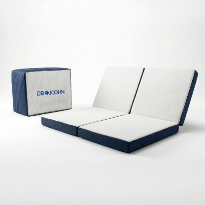 Colchón Plegable Matrimonial 190x135x10cm Portátil con Funda Extraíble de Algodón Poliéster Cómodo para Casa, Visitas y Viajes