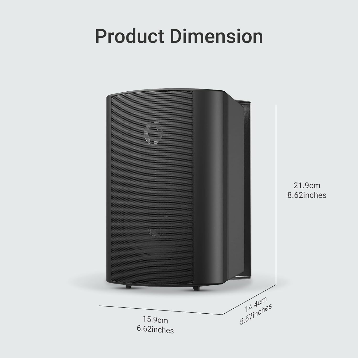 Herdio - Altavoces de Pared con Bluetooth para Exteriores e Interiores (Negro)