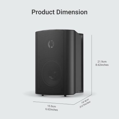 Herdio - Altavoces de Pared con Bluetooth para Exteriores e Interiores (Negro)