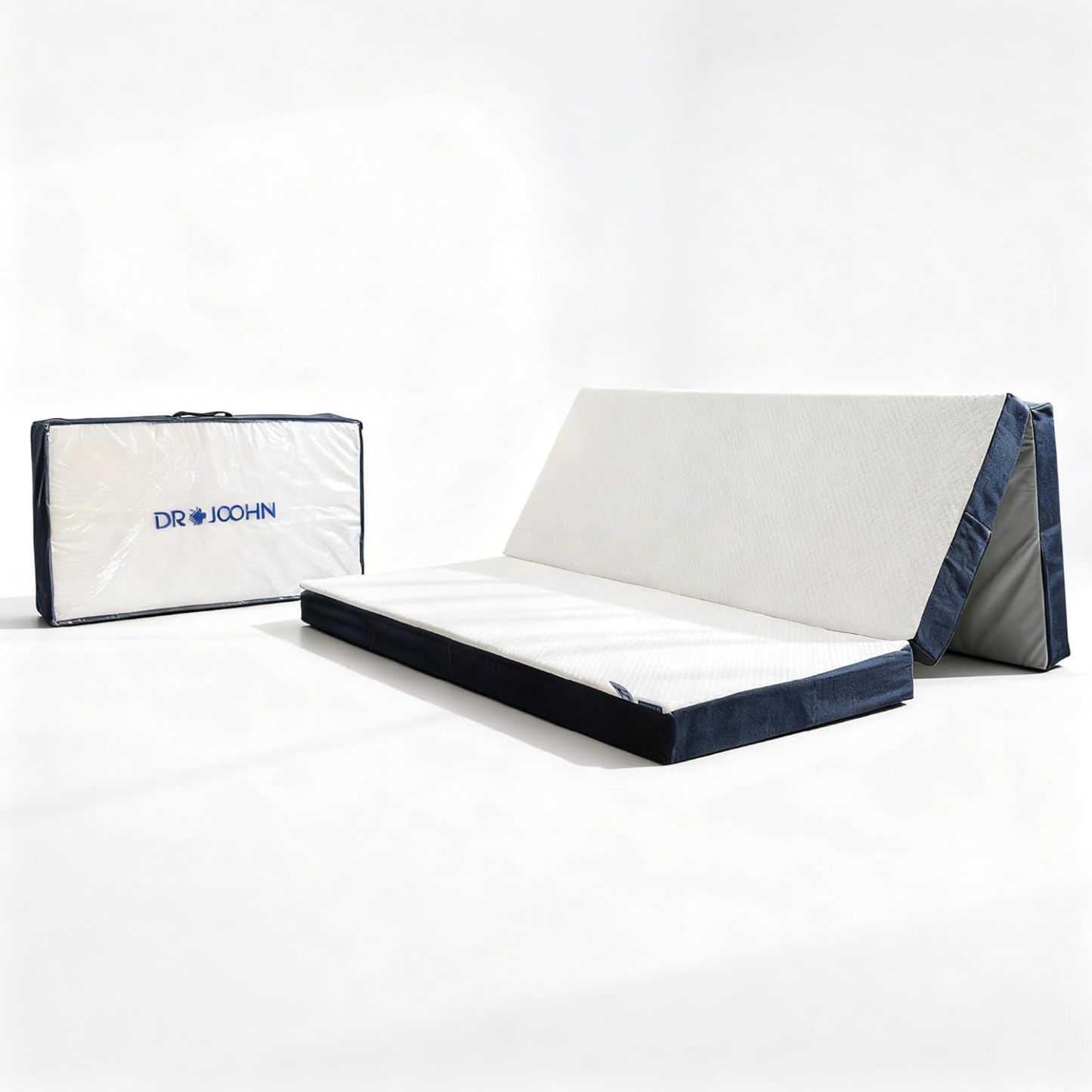 Colchón Plegable Matrimonial 190x135x10cm Portátil con Funda Extraíble de Algodón Poliéster Cómodo para Casa, Visitas y Viajes