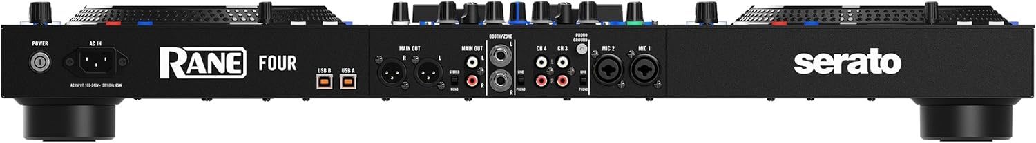 Rane FOUR Controlador DJ Stems Avanzado, 4 Canales - Jog Wheels de 8.5" + Displays, Mezclador DJ con FX Internos, Serato DJ Pro + Pitch 'n Time DJ