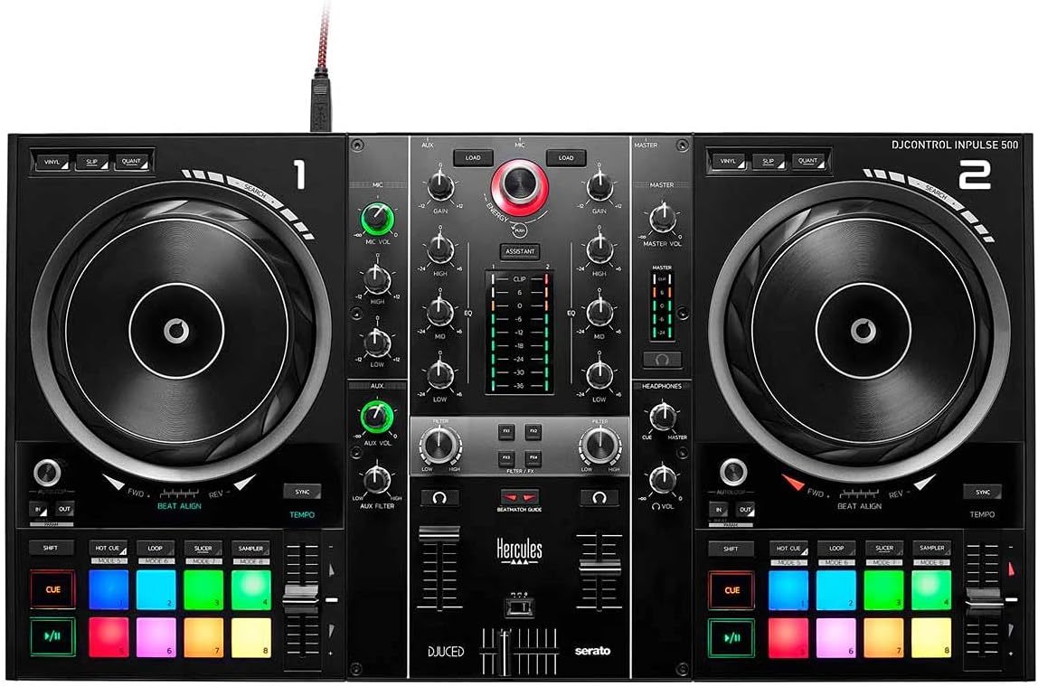 Hercules DJControl Inpulse 500: Controlador USB DJ de 2 pisos para Serato DJ y DJUCED (incluido)