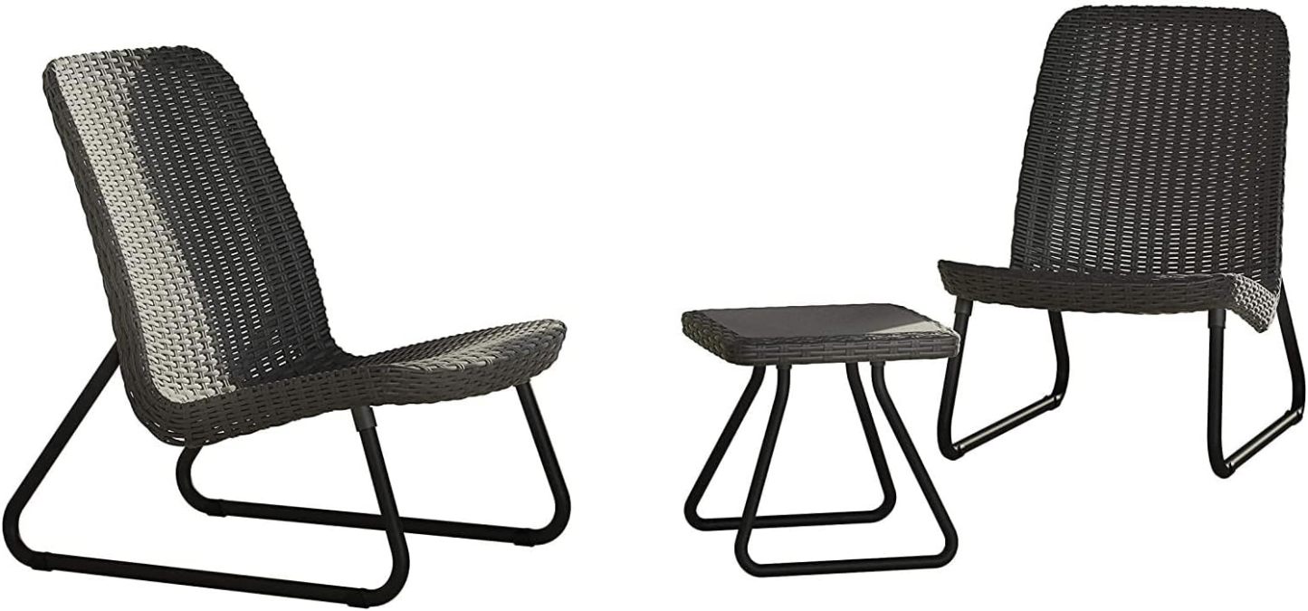 Keter Juego de Muebles de Jardín Rio Patio Set, para Terraza Balcón o Piscina, Resistente A Todo Clima, Resina De Polipropileno y Aluminio, Color Marrón