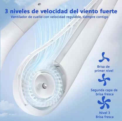 Bugu Ventilador De Cuello Recargable Para Hogar Oficina Fitness ABS Material Ventiladores De Refrigeración Portátiles Silencioso Ventilador de Cuello Sin Aspas