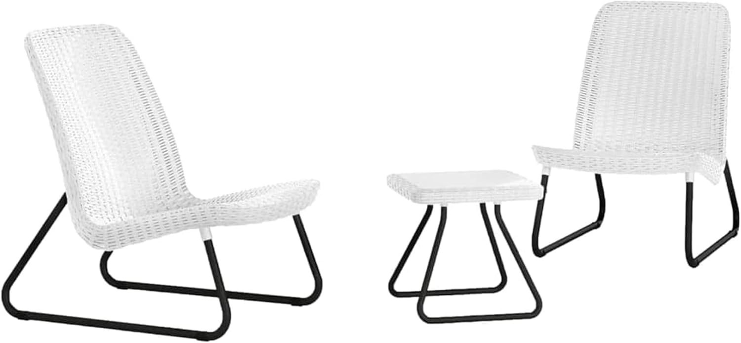 Keter Juego de Muebles de Jardín Rio Patio Set, para Terraza Balcón o Piscina, Resistente A Todo Clima, Resina De Polipropileno y Aluminio, Color Marrón