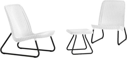 Keter Juego de Muebles de Jardín Rio Patio Set, para Terraza Balcón o Piscina, Resistente A Todo Clima, Resina De Polipropileno y Aluminio, Color Marrón