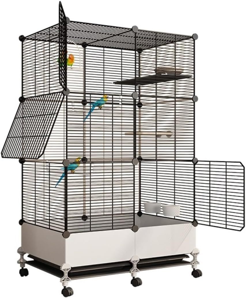 🐦 Jaula para Pájaros de Metal 54" con Ruedas | Jaula Alta para Loros y Aves Grandes | Diseño Resistente, Espaciosa y Fácil de Mover | Ideal para Hogar