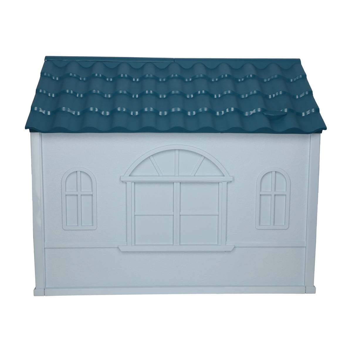 Casa para Perro Grande MascoAmigo con Puerta Metálica-Térmica- de plástico 98x82x84 cm Azul