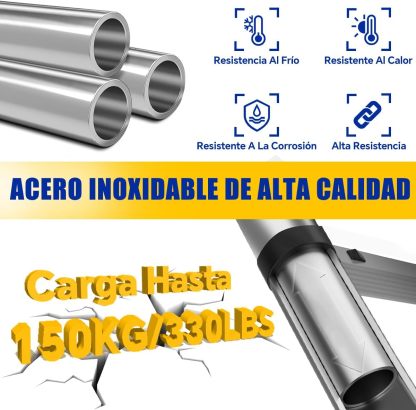 Bowoshen Escalera Telescópica De 6.2 Metros Escalera De Aluminio Segura Y Protegida Antideslizante Multiusos Escalera Extensible 20.5 Pies, 330 Libras Capacidad