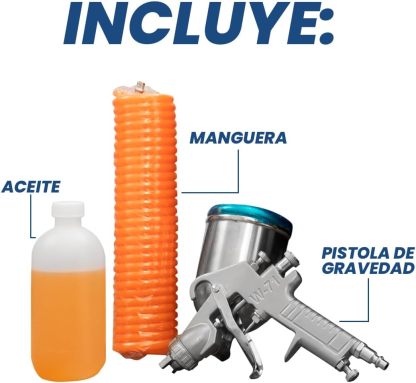 Compresor de Aire Eléctrico 25L 2HP 110V Monofásico Tanque Portátil para Taller y Herramientas Neumáticas