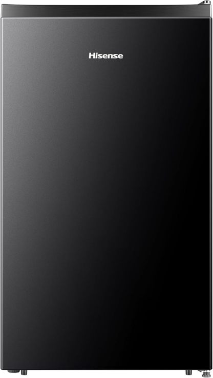 Hisense RR33D6AGX1- Frigobar,3.3 pies cúbicos,Termostato ajustable,Congelador independiente,Estantes para botellas de 2 litros,48x45x84cm(AnchoxLargoxAlto),Gris