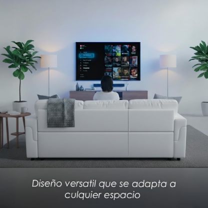 Ilios Innova | Sofá Cama Kairo de Cuero Sintético, Chaise Longue/Cama Extraíble, 3 Plazas, Estructura de Madera, Funcional y Moderno.