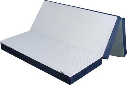 Colchón Plegable Matrimonial 190x135x10cm Portátil con Funda Extraíble de Algodón Poliéster Cómodo para Casa, Visitas y Viajes