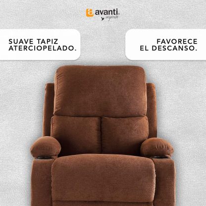 Sillon Reclinable para Adultos Individual - Brady - con Sistema Manual - Reposet de Tela - Varios Colores (Gris).