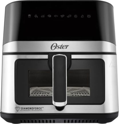 Oster® Freidora de Aire Digital XL 7.5L con Ventana y Luz Interna, Recubrimiento DiamondForce, 10 Programas Automáticos, Modelo CKSTAF75WDSSDF