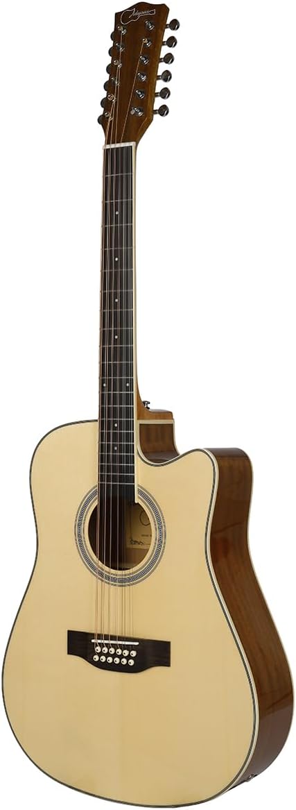 Jidyous-41 Inch,4/4,Guitarra Electroacústica 12 cuerdas,con Funda Acolchada, afinadores, Tirantes de guitarra,cuerdas, paletas, capó, adecuada para adultos jóvenes de nivel medio (Black)