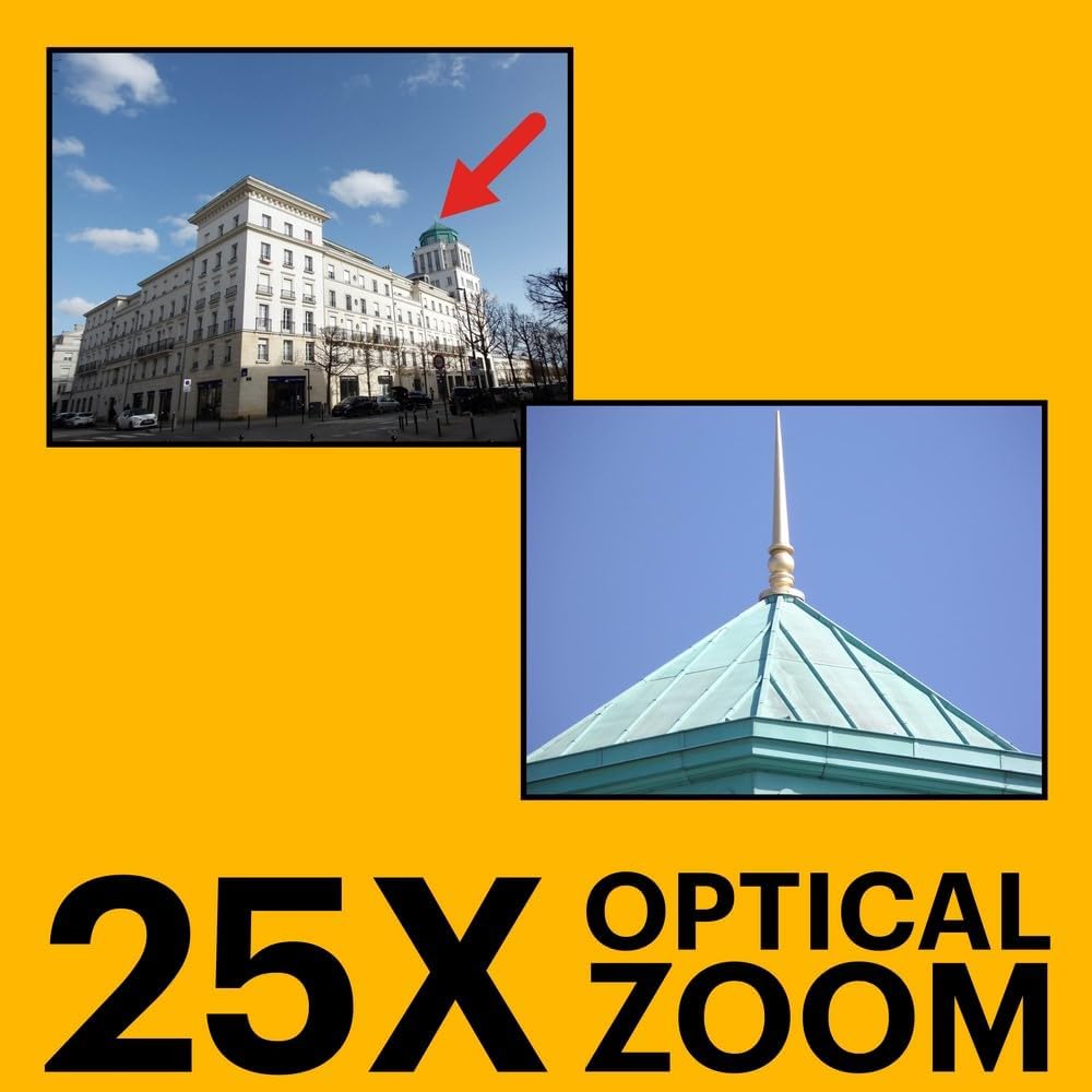KODAK PIXPRO AZ255-RD Cámara Digital de 16 MP, Zoom óptico de 25 x 24 mm, Lente Gran Angular, estabilización óptica de Imagen, 1080P, Full HD, Video, cámara de vlogging LCD de 3 Pulgadas (Rojo)