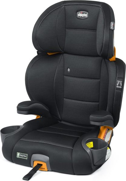 Chicco - KidFit Zip Air Plus 2 en 1 asiento elevador de posicionamiento para coche – Q Collection, negro/gris