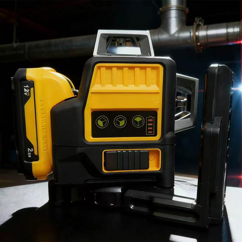 Nivel láser de 12 líneas, indicador verde para exteriores, resistente al agua, herramienta de alta precisión, ajuste vertical de 360°, batería de 12 V.