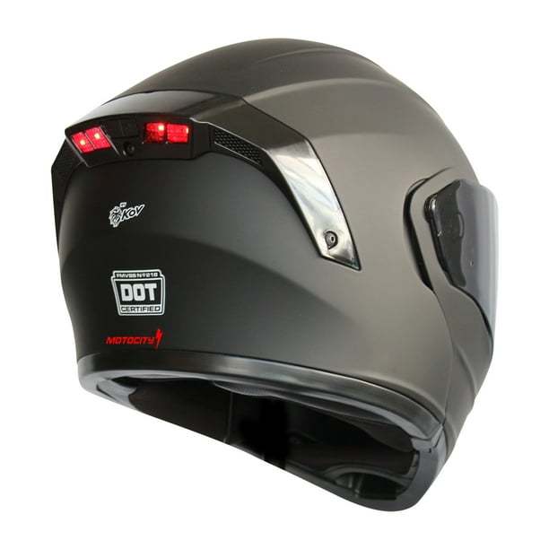 Casco Para Moto Kov Estelar Solid Negro Mate Con Luz Stop Talla M KOV Estelar