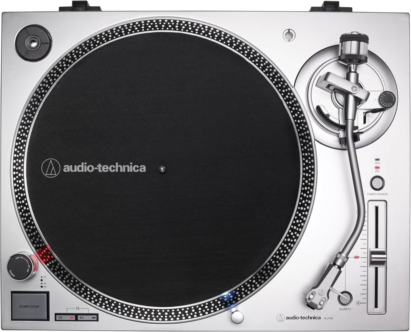 Audio-Technica - Tocadiscos AT-LP120XUSB-BK con accionamiento directo (analógico y USB), totalmente manual, alta fidelidad, 3 velocidades, convierte vinilo a digital, antipatinaje y control de tono variable, negro