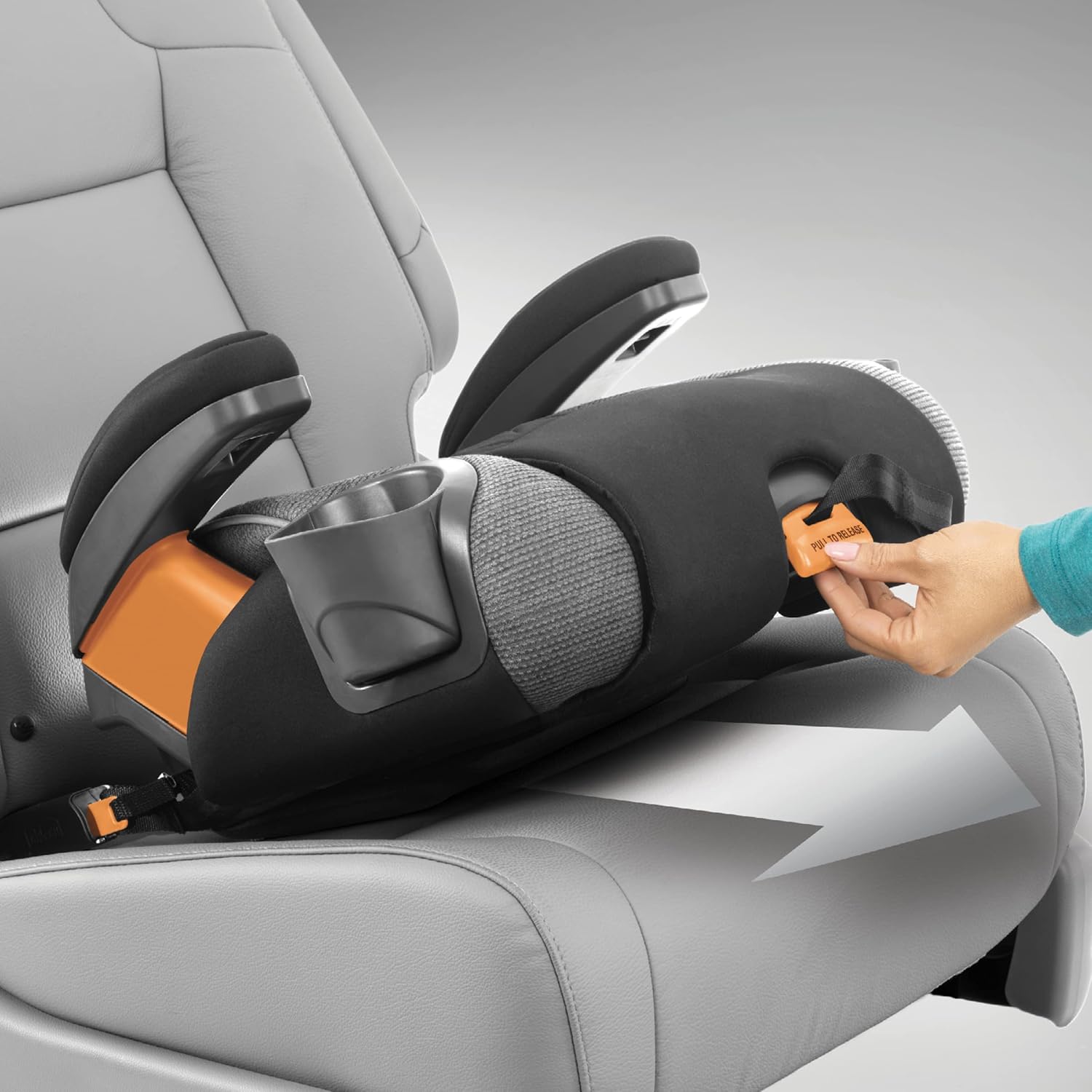 Chicco - KidFit Zip Air Plus 2 en 1 asiento elevador de posicionamiento para coche – Q Collection, negro/gris